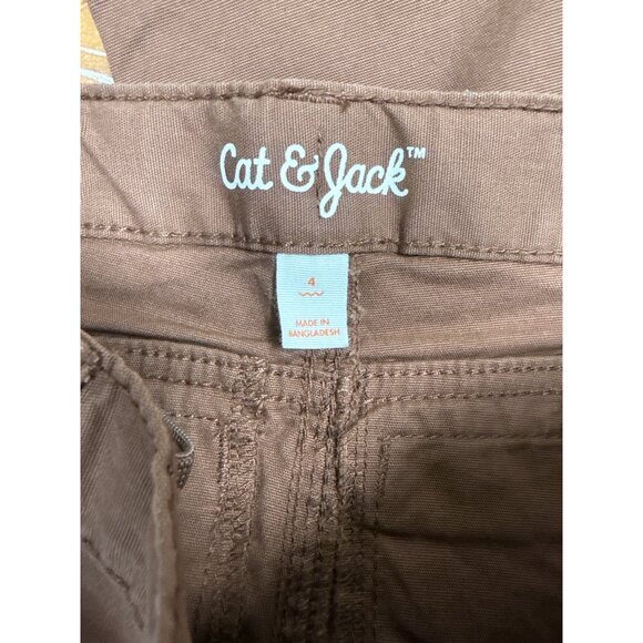 Cat & Jack Kids Brown Stretch Pants Size 4 With Elastic Waist & Adjustable Tabs - Picture 5 of 8